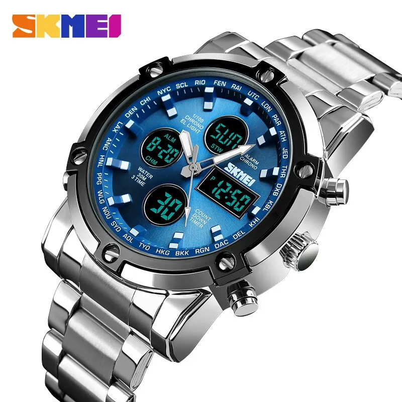 Gold 6138 - Skmei 1389 3-tijdig digitaal horloge met